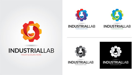 Industrial lab creative and minimal logo template