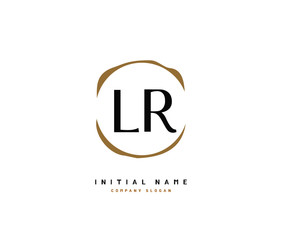 L R LR Beauty vector initial logo, handwriting logo of initial signature, wedding, fashion, jewerly, boutique, floral and botanical with creative template for any company or business.