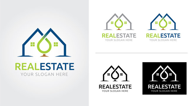 Real estate creative and minimal logo template