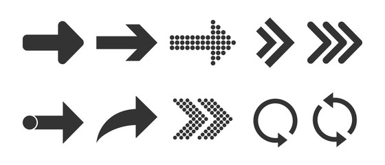 Arrow icon set. Vector illustration, flat design. - 278599325