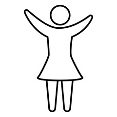pictogram human woman flat design