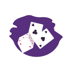 poker casino game card with dices