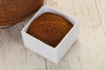 Coconut brown sugar in the bowl