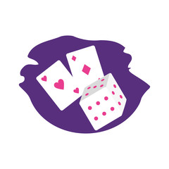 poker casino game card with dices