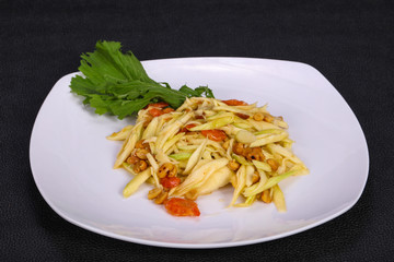 Green mango salad with seafood