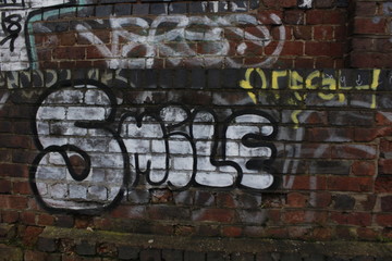 Smile graffiti on the wall