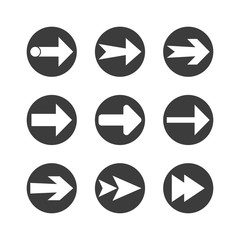 Arrow icon set. Vector illustration, flat design.