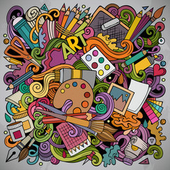 Cartoon vector doodles Art and Design illustration.