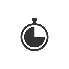 Timer, clock, time, icon. Vector illustration, flat design.
