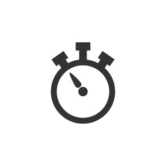 Timer, clock, time, icon. Vector illustration, flat design.