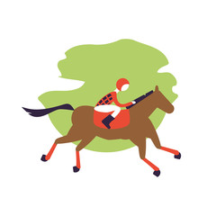 horse with jockey racecourse icon