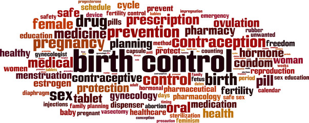 Birth control word cloud