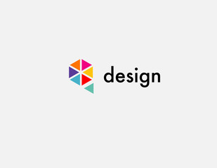 Creative bright Abstract multicolored logo icon pattern of triangles design