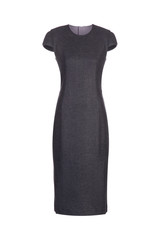 Little  grey classic woolen dress  isolated on white