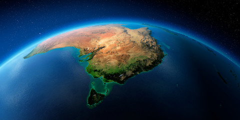 Highly detailed Earth. Australia and Tasmania