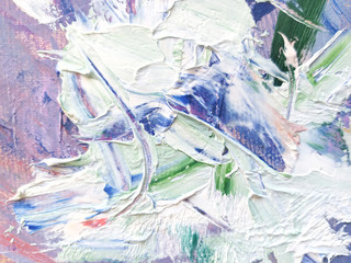 White with shades of green and purple abstract hand painted textured background.