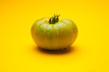 Tomate verde en proceso de maduración. Tomate ecológico ha sido cultivado sin pesticidas ni productos químicos… Tomate natural en proceso de maduración.