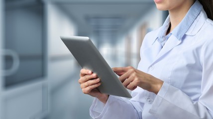 Doctor with digital laptop.