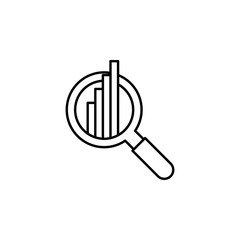 Analytics chart search outline icon. Element of finance illustration icon. signs, symbols can be used for web, logo, mobile app, UI, UX