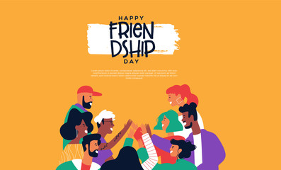 Fototapeta premium Friendship web template of friends doing high five