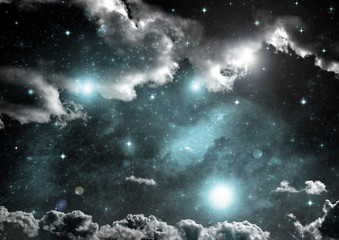 galaxy in a free space. 3D rendering