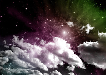 galaxy in a free space. 3D rendering