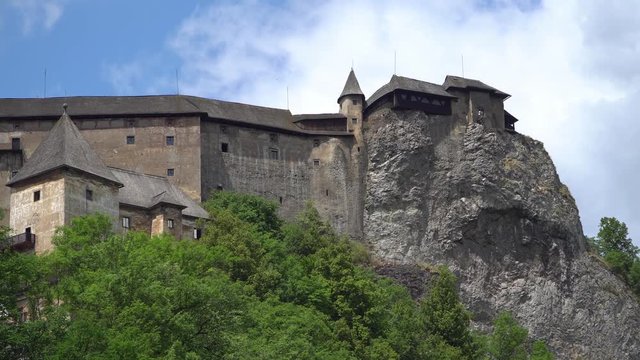 famous Orava castle in rock, Slovakia. zoon in