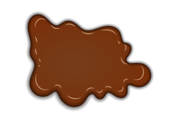 Chocolate sweet splash. chocolate liquid blot isolated white background. Abstract shape dessert spot. 3D realistic design element. Food decoration. Milk, dark chocolate splashing. Vector illustration