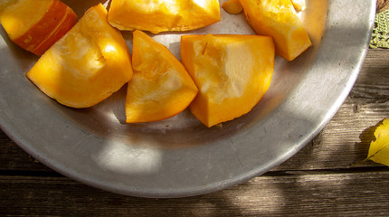 juicy wholesome ripe orange pumpkin