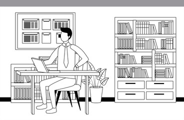 Businessman avatar cartoon design vector illustrator