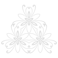 Floral vector light pattern with arabesques. Abstract oriental ornament. Vintage classic pattern