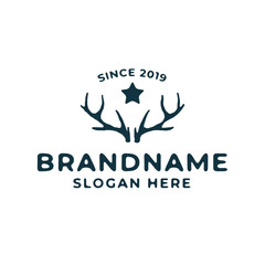 Fototapeta premium deer vintage logo design template