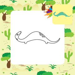 Cute cartoon dino coloring page