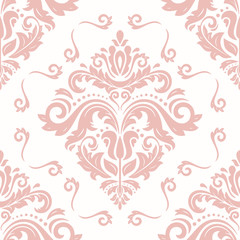 Orient vector classic pattern. Seamless abstract pink background with vintage elements. Orient background. Ornament for wallpaper and packaging