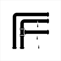 Broken Pipe Icon, Leakage In Pipe