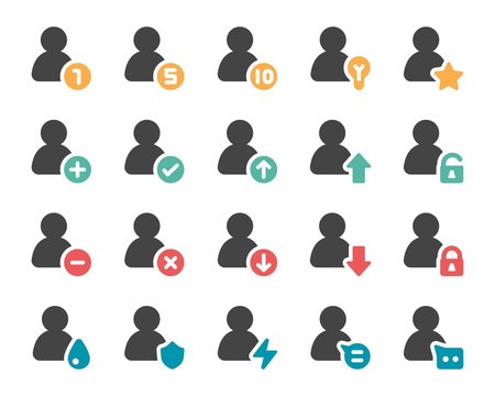 person and user icon set,vector and illustration