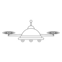 air drone remote control cartoon in black and white