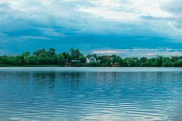 Lonely house on the bank of the river