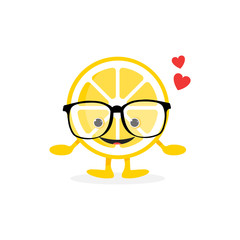 Isolated Lemon cute smile character