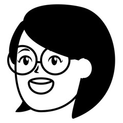 smiling woman face avatar character