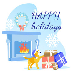 Happy Holidays Invitation, Greeting Christmas Card