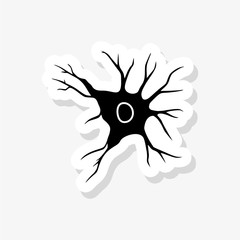 Neuron sticker isolated on white background. Neuron icon simple sign