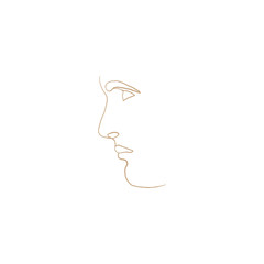 Continuous line, drawing of woman face with earring , fashion concept, woman beauty minimalist, vector illustration for t-shirt, slogan design print graphics style. One line fashion illustration