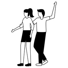 couple romantic love flat design