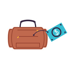 travel suitcase equipment isolated icon
