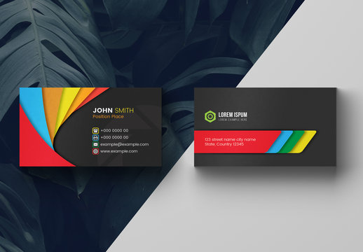 Multicolored Business Card Layout