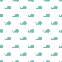 Snail Silhouette Drawing Seamless Pattern