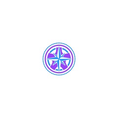 compass wheels logo design vector