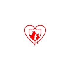 Heart Animal Hospital and Care center logo design vector