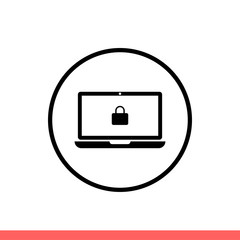 Cyber security vector icon, safe symbol. Simple, flat design isolated on white background for web or mobile app